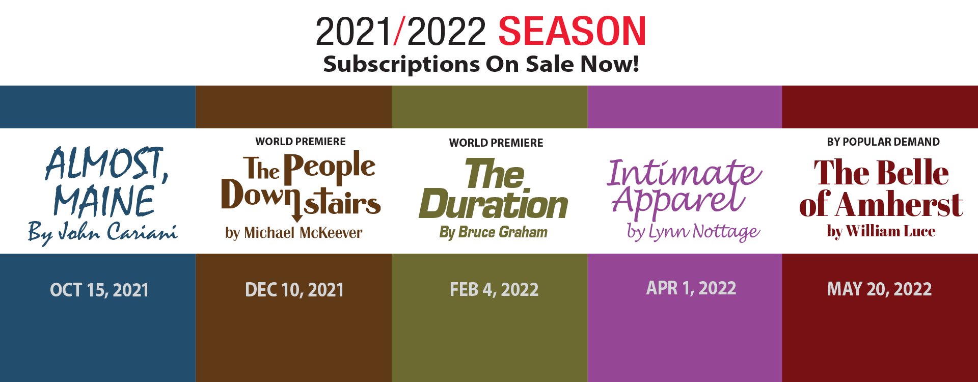 2021/2022 Season Subscription Information